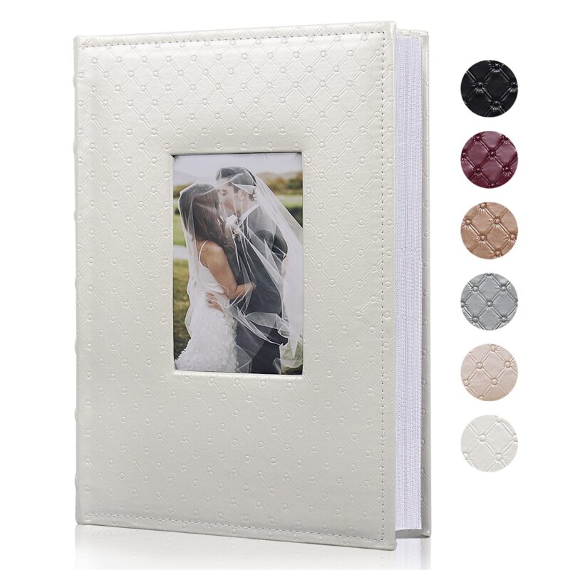 RECUTMS Small Photo Album 4x6 Paper Core Insert Inside Page Picture Album PU Leather Cover 300 Photo Sleeves Boy Girl Family Photo Book Memo Slot Wedding Albums (5 Colors)
