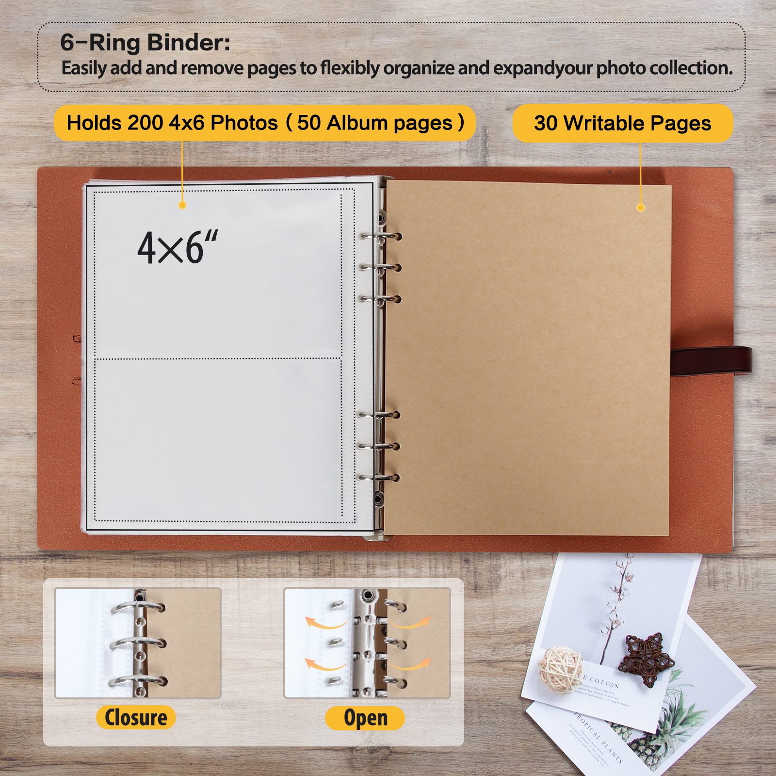 皮革笔记本主图-棕内页展示