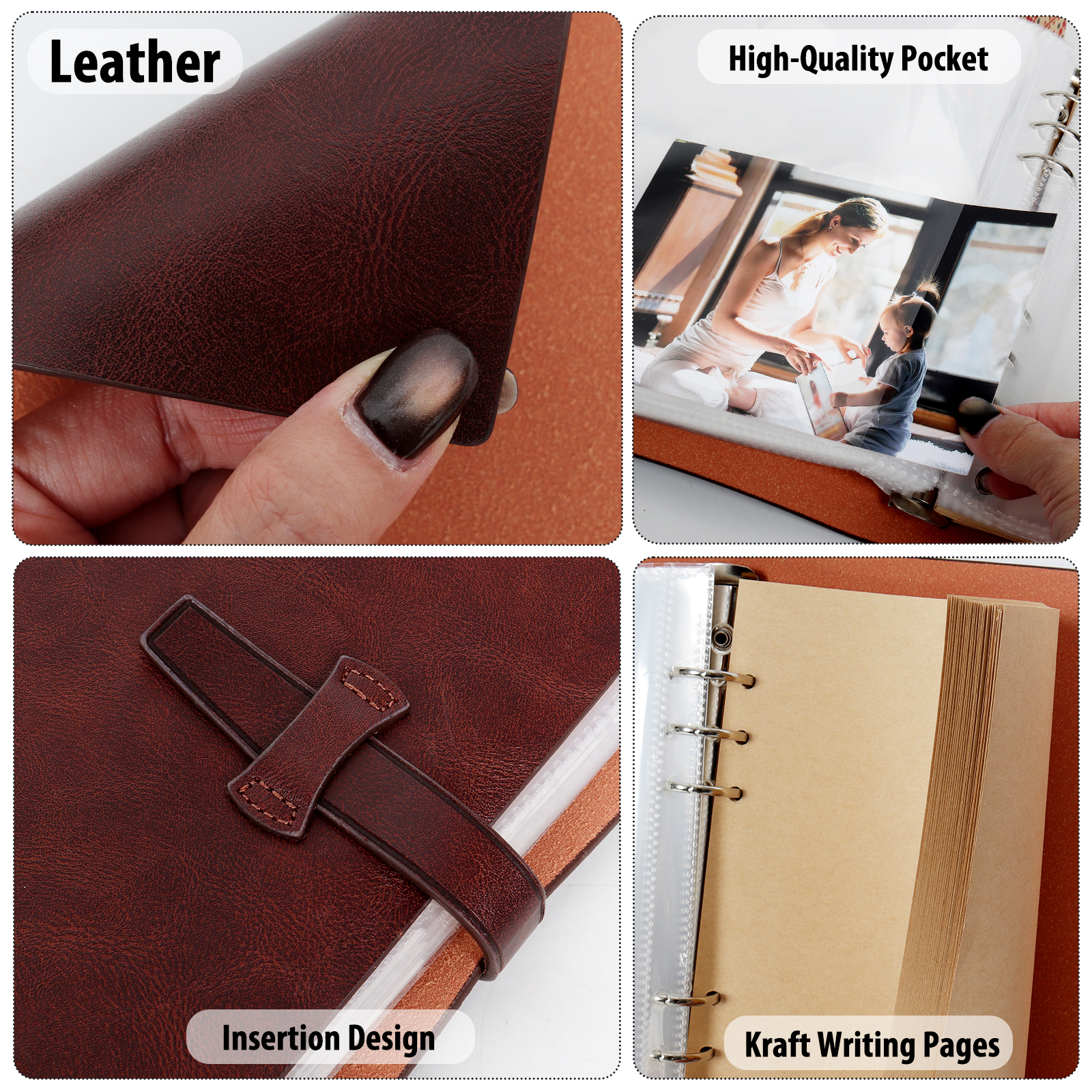 皮革笔记本主图-棕细节展示